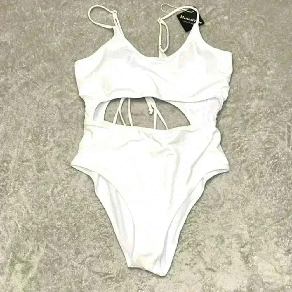 Marina Prime White Monokini Size XL NWT